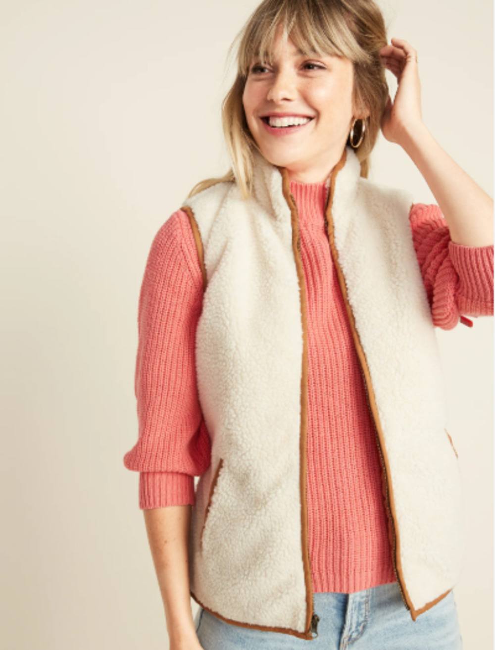 Sherpa Vest Cream Size S